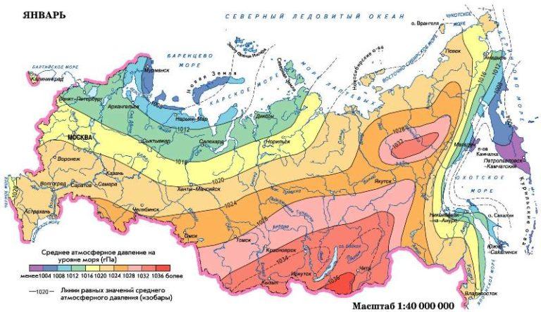 Карта давления атмосферного онлайн
