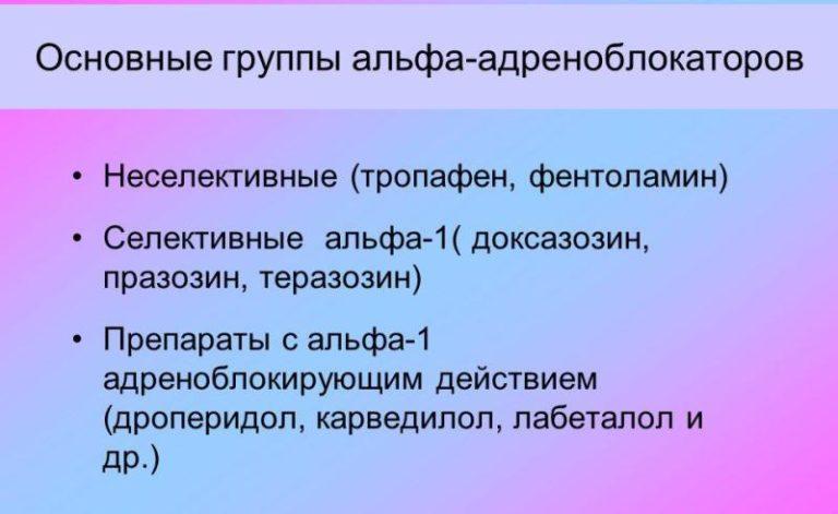 Адреноблокаторы (бета и альфа): список препаратов, действие, классификация